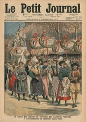 Enfants habillés en costumes des provinces défilant à l